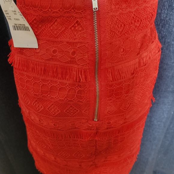 NWT J Crew Embroidered Skirt Orange/red Size 6 Fringe Lace - Picture 6 of 8